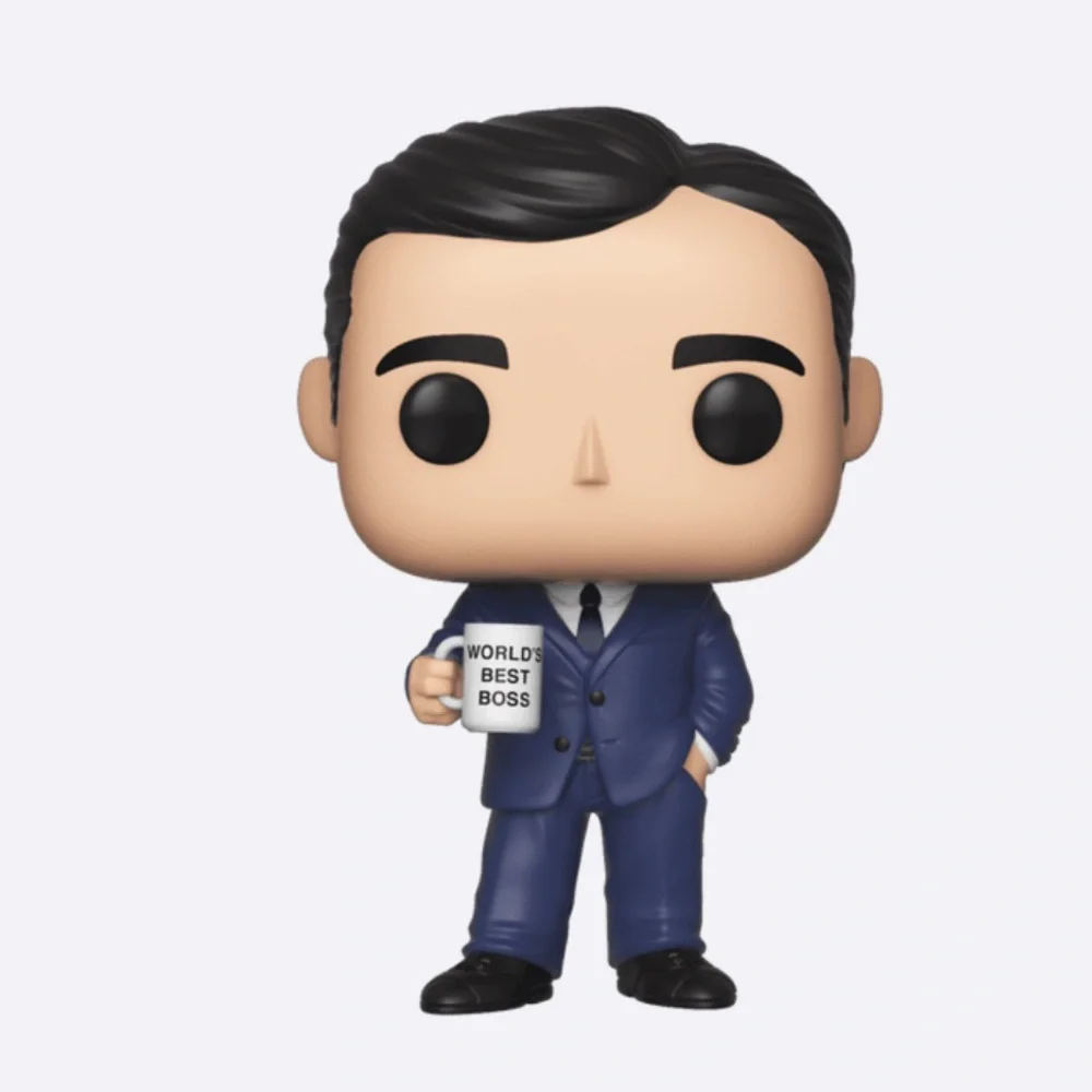 Funko Pop michael Scott the Office worlds best boss suit outfit coffee mug nwt